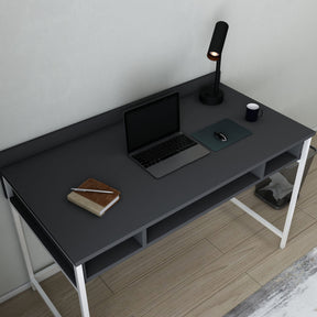 Birou Alma, alb/gri, PAL, 120x60x75 cm