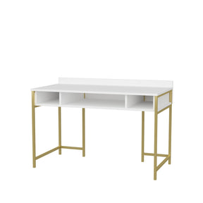 Birou Alma, alb/auriu, PAL, 120x60x75 cm