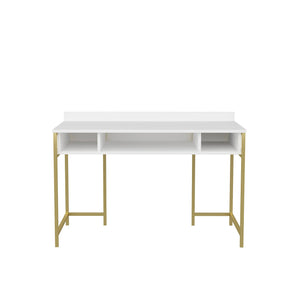 Birou Alma, alb/auriu, PAL, 120x60x75 cm