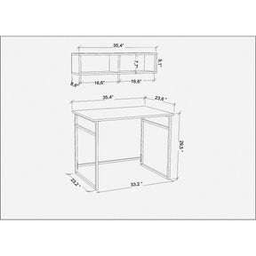 Set birou Hussum, auriu/alb, PAL