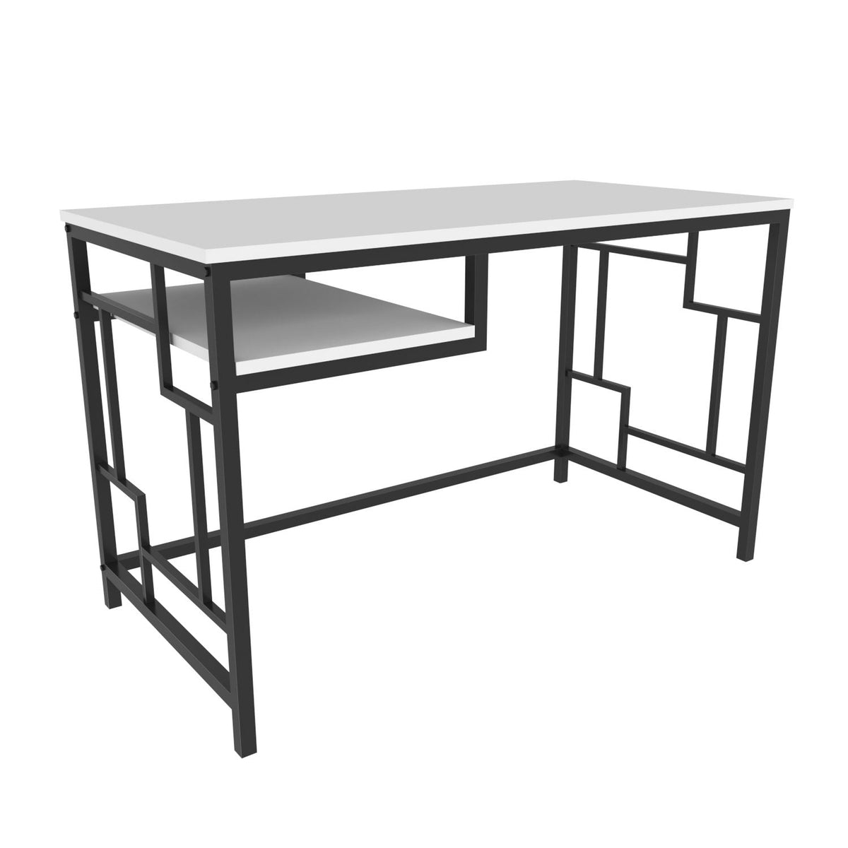 Birou Kennesaw, negru/alb, PAL, 120x60x75 cm