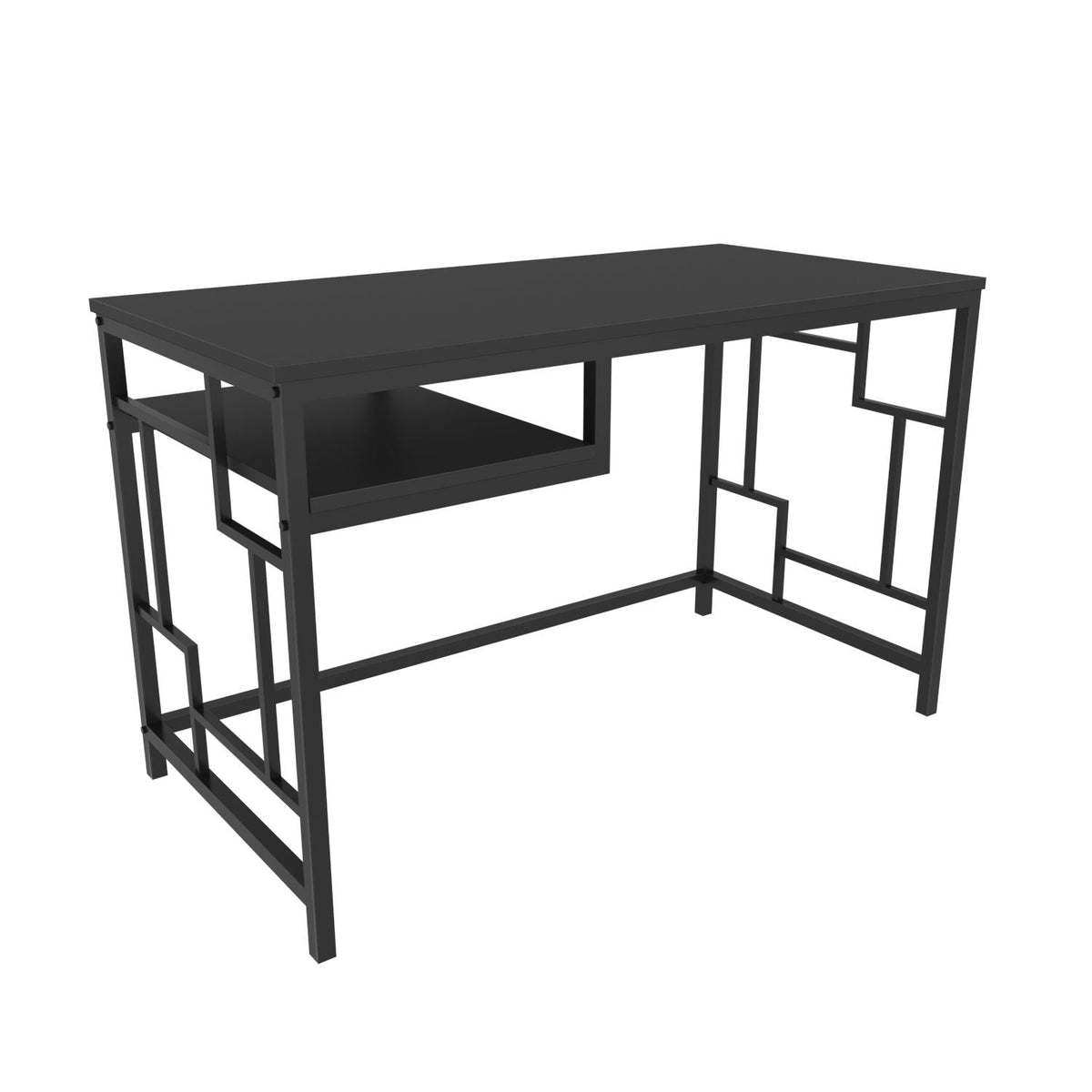 Birou Kennesaw, negru/gri antracit, PAL, 120x60x75 cm