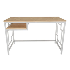 Birou Kennesaw, alb/stejar, PAL, 120x60x75 cm