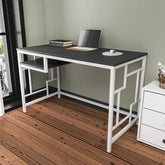 Birou Kennesaw, alb/gri antracit, PAL, 120x60x75 cm