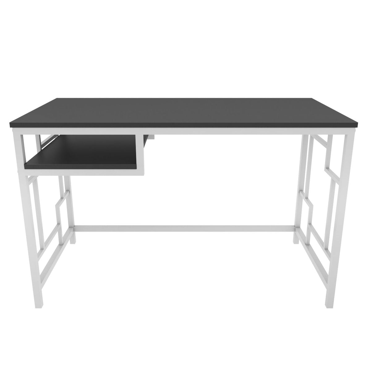 Birou Kennesaw, alb/gri antracit, PAL, 120x60x75 cm