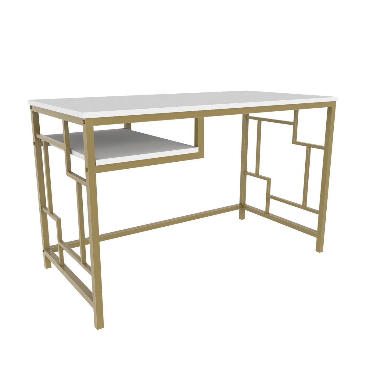 Birou Kennesaw, auriu/alb, PAL, 120x60x75 cm