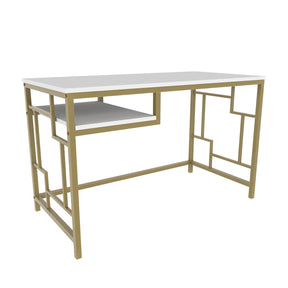 Birou Kennesaw, auriu/alb, PAL, 120x60x75 cm