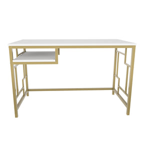 Birou Kennesaw, auriu/alb, PAL, 120x60x75 cm