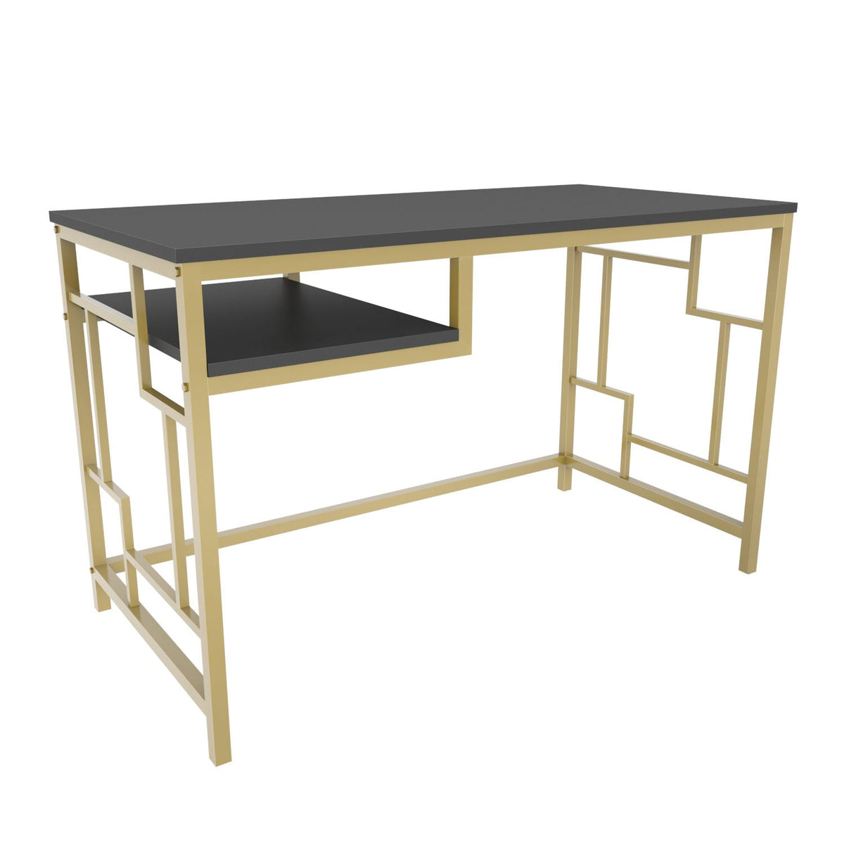 Birou Kennesaw, auriu/gri antracit, PAL, 120x60x75 cm
