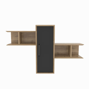Raft Olida, nuc/negru, PAL melaminat, 119x35x52 cm
