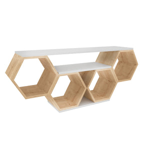 Comoda TV Bal, stejar/alb, PAL, 140x30x55 cm