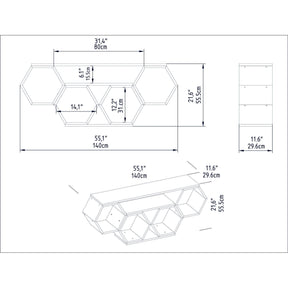 Comoda TV Bal, stejar/alb, PAL, 140x30x55 cm