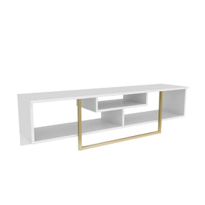 Comoda TV Asal 150, alb/auriu, PAL, 150x35x40 cm