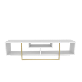 Comoda TV Asal 150, alb/auriu, PAL, 150x35x40 cm