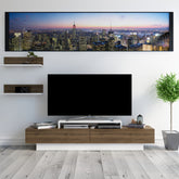 Set comoda TV si 2 rafturi Lusi, nuc/alb, PAL