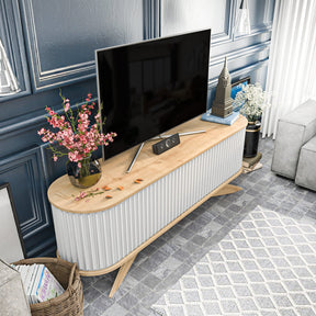 Comoda TV Stor, stejar/alb, PAL melaminat, 180x43x60 cm