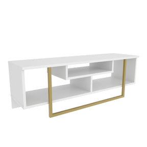 Comoda Asal 120, alb/auriu, PAL, 120x35x40 cm