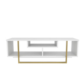 Comoda Asal 120, alb/auriu, PAL, 120x35x40 cm