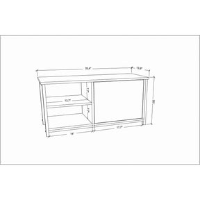 Comdoa TV Muskegon, negru/stejar, PAL/metal, 90x35x51 cm