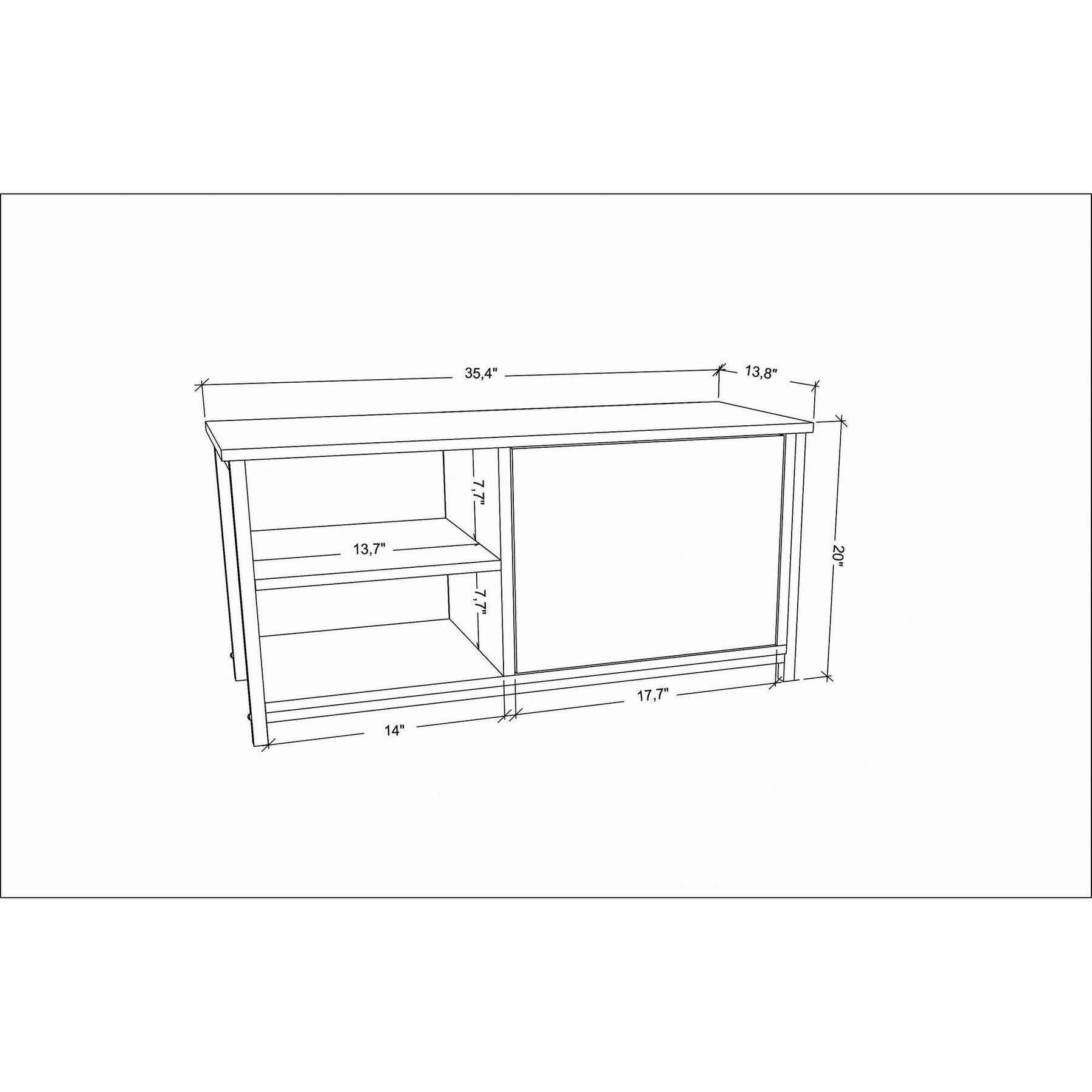 Comoda TV Muskegon, alb/gri antracit, PAL/metal, 90x35x51 cm