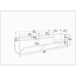 Comoda TV Krog, alb, PAL, 160x35x37 cm