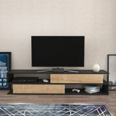 Comoda TV Cortez, stejar/gri, PAL, 160x35x39 cm