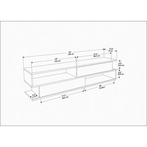 Comoda TV Cortez, stejar/gri, PAL, 160x35x39 cm