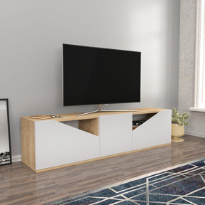 Comoda TV Carson, stejar/alb, PAL, 160x35x40 cm