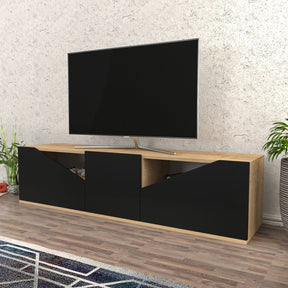 Comoda TV Carson, stejar/gri, PAL, 160x35x40 cm