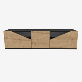 Comoda TV Carson, stejar/gri, PAL, 160x35x40 cm