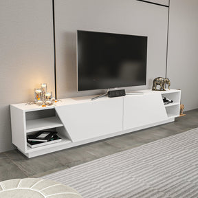 Comoda TV Rhodes, alb, PAL melaminat, 240x37x47 cm