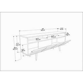 Set comoda TV si polita Ola, nuc, PAL melaminat, 160x35x64.5 cm