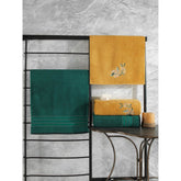 Set 4 prosoape HAMAM SETI, verde/galben, bumbac, 90x150/50x90 cm