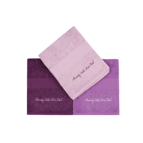 Set 3 prosoape de baie 404, violet, bumbac 100%, 50x90 cm