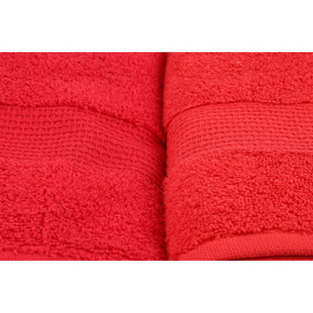 Set 4 prosoape de baie 801, rosu, bumbac 100%, 70x140 cm