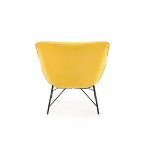 Fotoliu modern Belton, catifea galbena, 74x73x78 cm