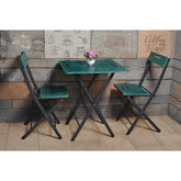Set masa si scaune Bistro Set 5, 3 piese, verde, metal