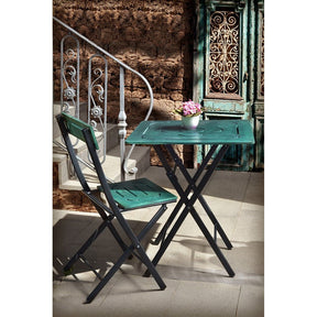 Set masa si scaune Bistro Set 5, 3 piese, verde, metal