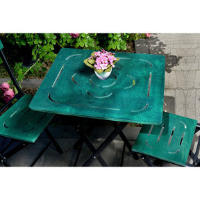 Set masa si scaune Bistro Set 5, 3 piese, verde, metal