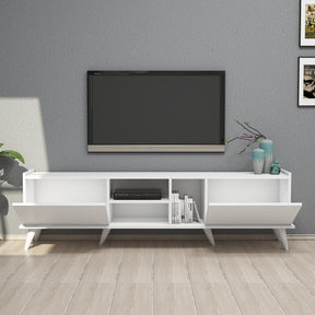 Comoda TV Elegante 1320, din PAL melaminat, alba, 180x34x52 cm