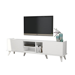 Comoda TV Elegante 1320, din PAL melaminat, alba, 180x34x52 cm