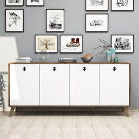 Comoda Elite 1612, din PAL melaminat, alba, 180x45x80 cm