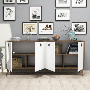 Comoda Elite 1612, din PAL melaminat, alba, 180x45x80 cm