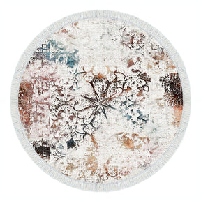 Covor, 100x100 cm, forma rotunda, material poliester, multicolor, ALN400609RN17