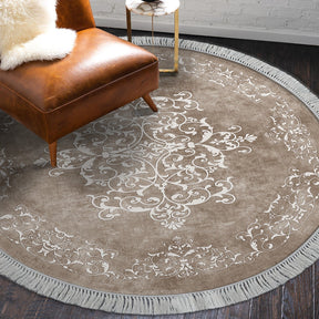 Covor, 100x100, forma rotunda, material poliester, bej, ALN400616BJ17
