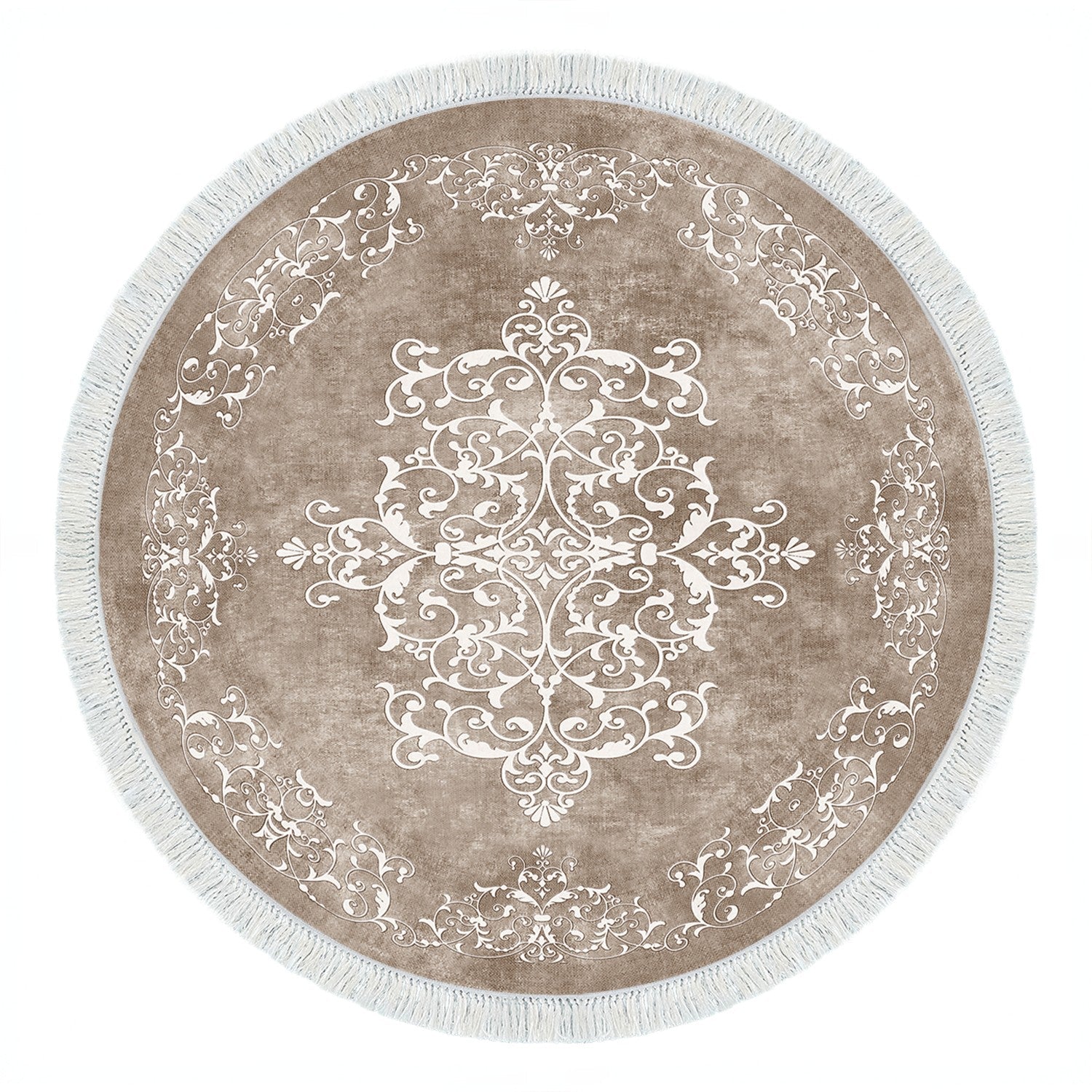 Covor, 180x180 cm, forma rotunda, material poliester, bej, ALN400616BJ18