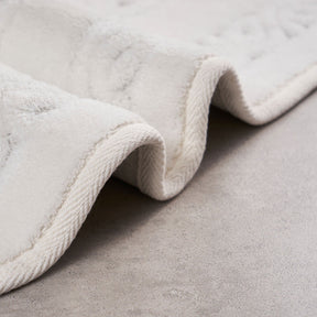 Set 2 covorase baie COTTONKT000221, 50x60/60x100 cm, forma ovala, material bumbac, alb