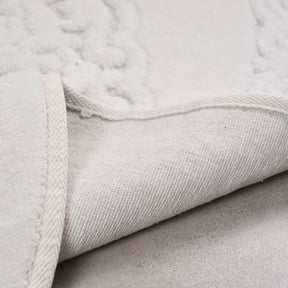 Set 2 covorase baie COTTONKT000221, 50x60/60x100 cm, forma ovala, material bumbac, alb