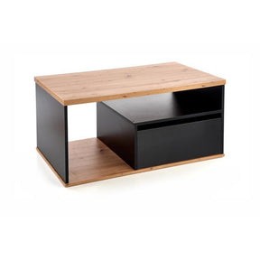 Masuta cafea cu un sertar Pantera stejar wotan/negru, 110x60x50 cm