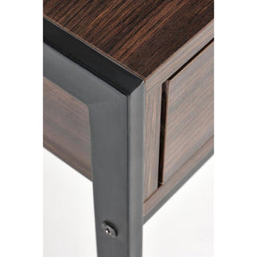 Birou B46 cu 2 sertare, nuc/negru, 123x48x75 cm